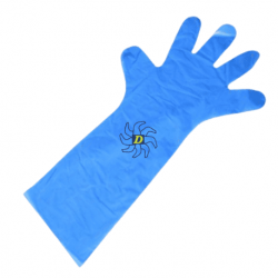 Gants PE bleu 50 cm - Lot de 100 gants -