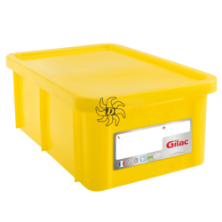 Lot de 14 Bacs HACCP 35L rectangulaires + couvercles - jaunes -