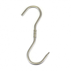 Crochet tournant d'abattage INOX forme S -