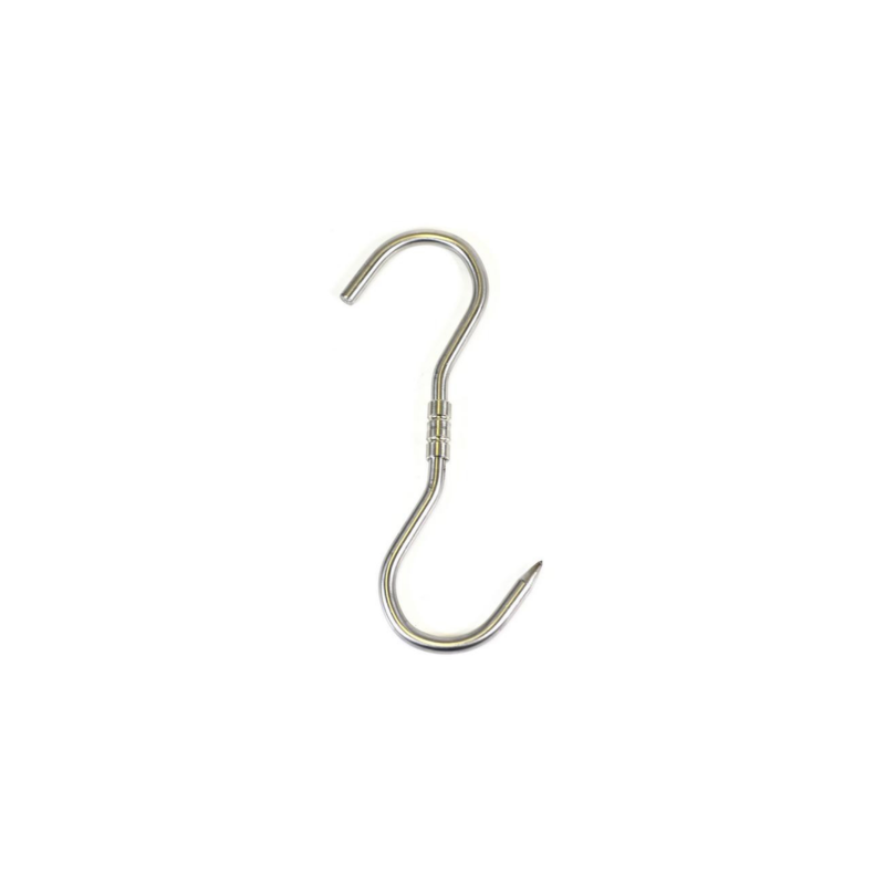 Crochet tournant d'abattage INOX forme S -