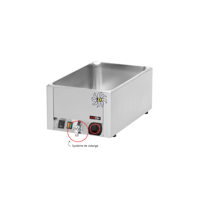 Bain-marie électrique GN 1/1 avec vidange - REDFOX BMV 1115 - RedFox