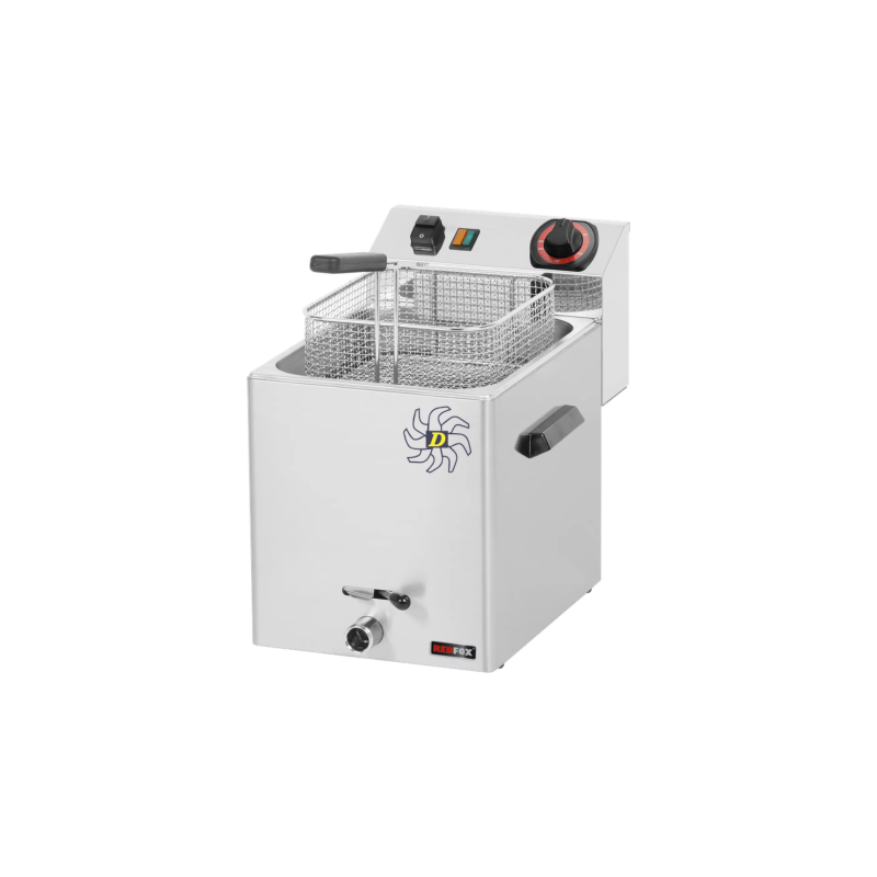 Friteuse électrique 0,38 kW/l, 8 l TOP avec robinet de vidange 230 V | REDFOX - FE 07 V - RedFox