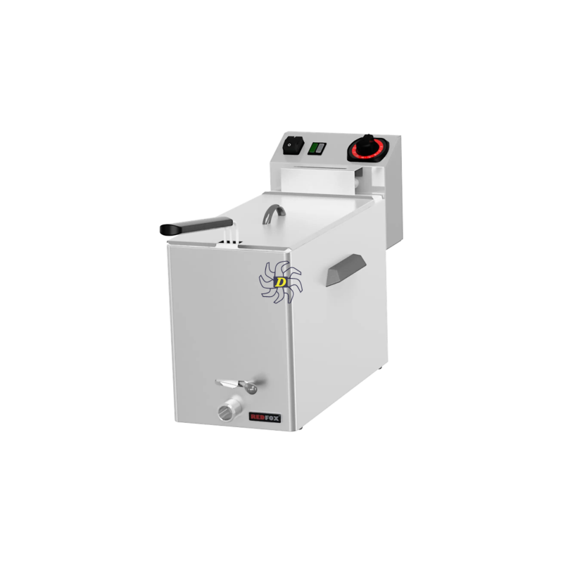 Friteuse électrique pour les poissons 0,43 kW/l, 8 l TOP avec robinet de vidange 230 V | REDFOX - FE 08 V - RedFox