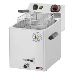 Friteuse électrique 0,75 kW/l, 8 l TOP avec robinet de vidange 400 V | REDFOX - FE 07 VT - RedFox