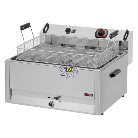 Friteuse électrique 0,5 kW/l, 30 l TOP avec robinet de vidange 400 V | REDFOX - FE 60 T - RedFox