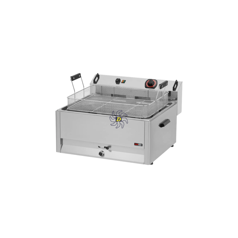 Friteuse électrique 0,5 kW/l, 30 l TOP avec robinet de vidange 400 V | REDFOX - FE 60 T - RedFox
