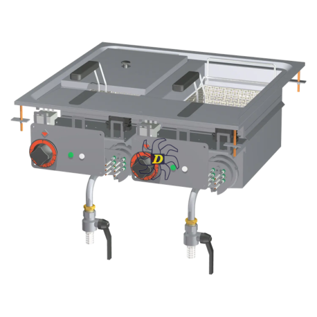 Friteuse drop-in électrique double 0,66 kW/l, 10+10 l 400 V | RM - F2/10D-66ET - RM