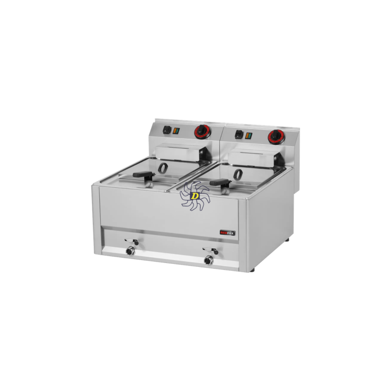Friteuse électrique double 0,75 kW/l, 8+8 l sans soubassement 400 V | REDFOX - FE 60 ELT - RedFox