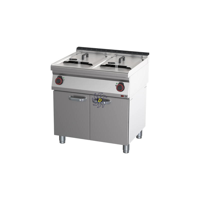 Friteuse électrique double 0,8 kW/l, 17+17 l avec soubassement 400 V | REDFOX - FE 70/80 E - RedFox