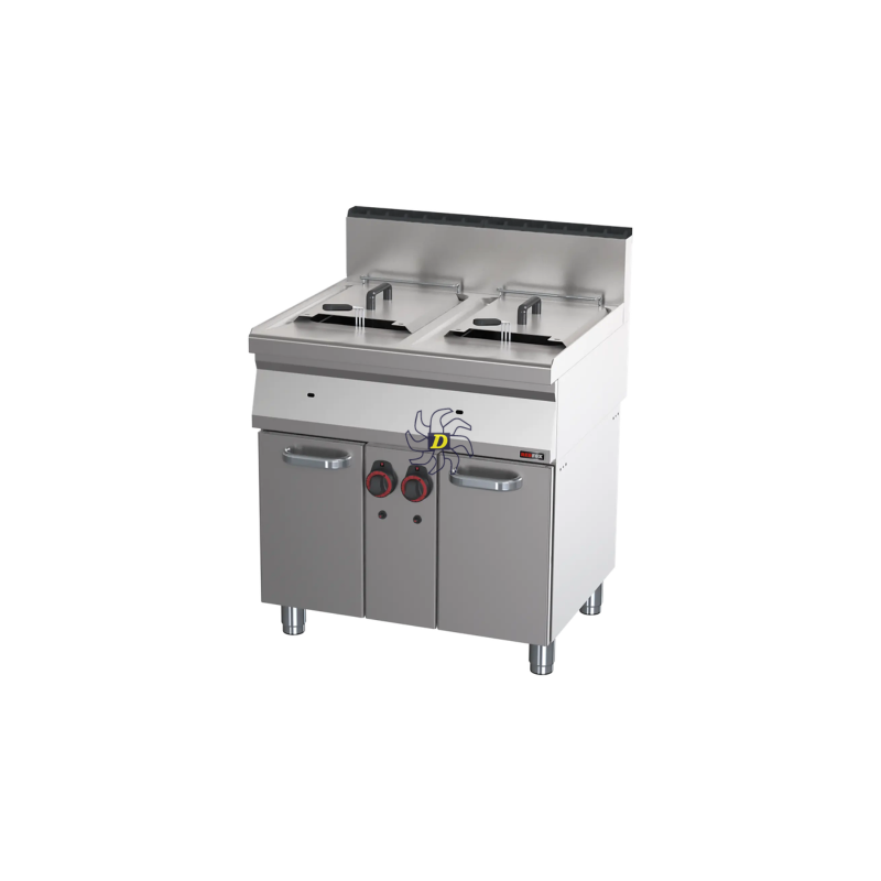 Friteuse double à gaz 0,8 kW/l, 15+15 l avec soubassement | REDFOX - FE 70/80 G - RedFox