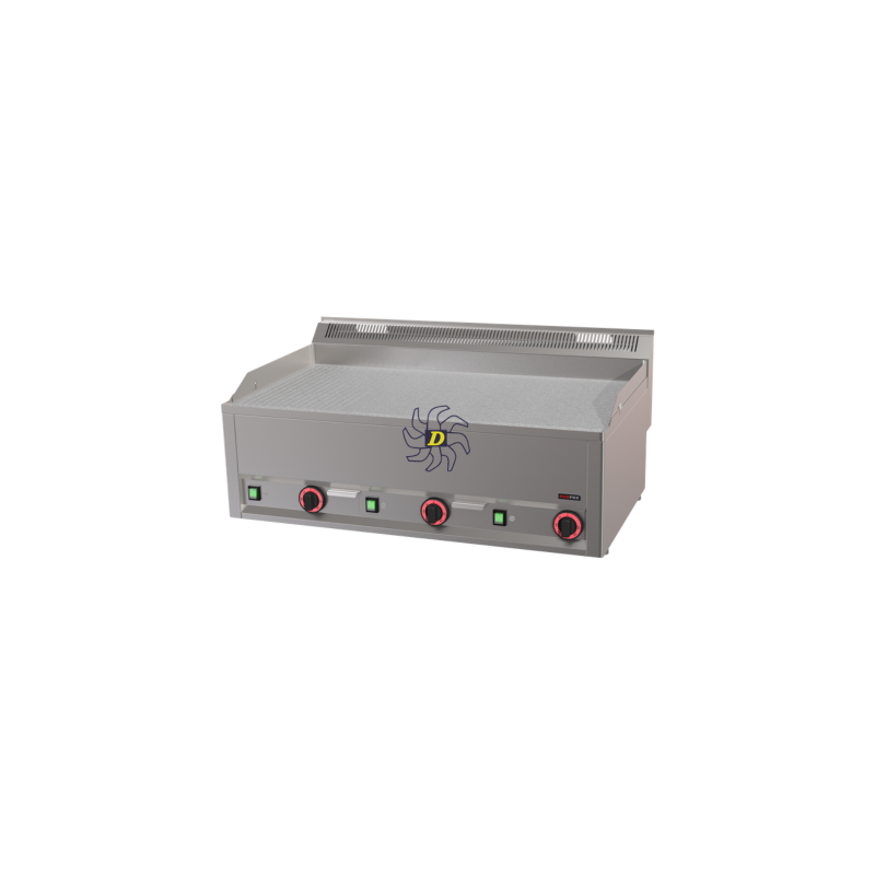 Plaque de cuisson 97x48 électrique chrome durable combinée sans soubassement 400 V | REDFOX - FTHRC 90 EL - RedFox