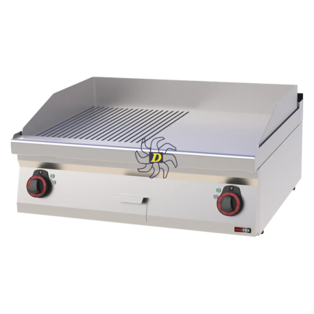 Plaque de cuisson 80x51 électrique chromée combinée sans soubassement 400 V | REDFOX - FTHRC 70/08 E - RedFox