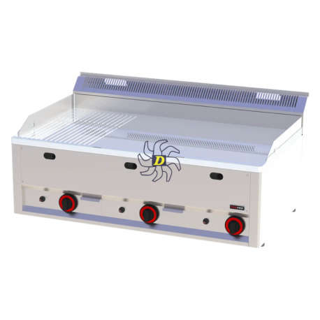 Plaque de cuisson 97x48 à gaz chromée combinée sans soubassement | REDFOX - FTHRC 90 GL - RedFox