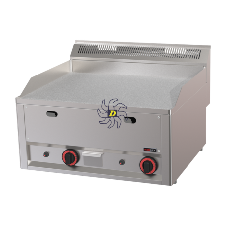 Plaque de cuisson 65x48 à gaz chrome durable lisse sans soubassement | REDFOX - FTHC 60 GL - RedFox