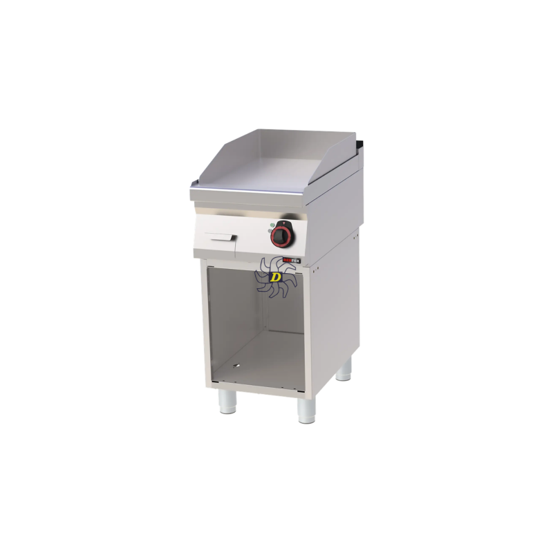 Plaque de cuisson 40x51 électrique chromée lisse avec soubassement 400 V | REDFOX - FTHC 70/40 E - RedFox