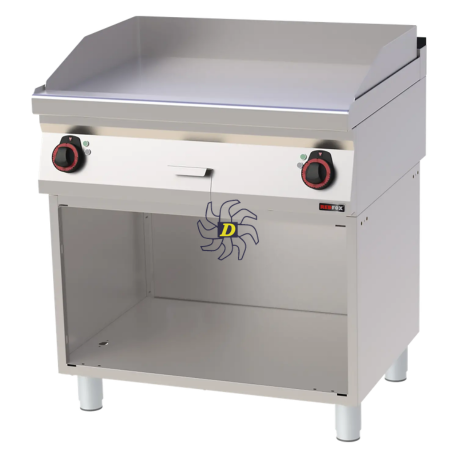 Plaque de cuisson 80x51 électrique chromée lisse avec soubassement 400 V | REDFOX - FTHC 70/80 E - RedFox