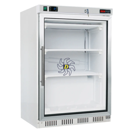 Armoire réfrigerée froid négatif 130 l porte verre 3x grille, blanche | REDFOX - HF 200/G - RedFox