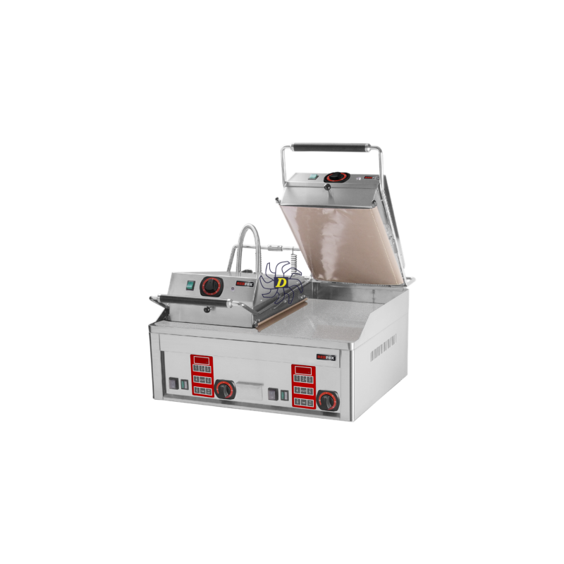 Gril à steak électrique lisse chrome durable | REDFOX - FTHC 60 ED + 2x KD 30 T - RedFox