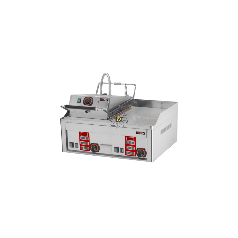 Gril à steak électrique avec un minuteur numérique et plaque de contact supérieure 65x48 TOP | REDFOX - FTHC 60 ED + KD 30 T ...